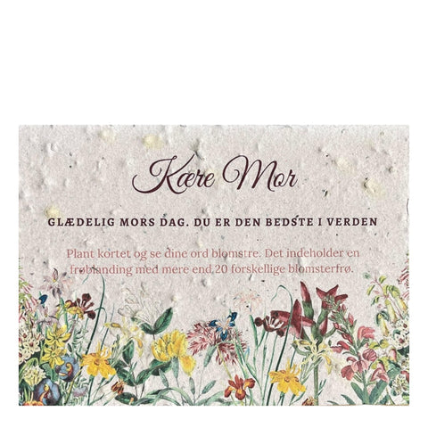 Blomsterkort med frø “Kære Mor''