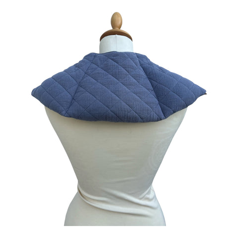 Varmepude til skuldre Quilt Økotex bomuld blå/grå
