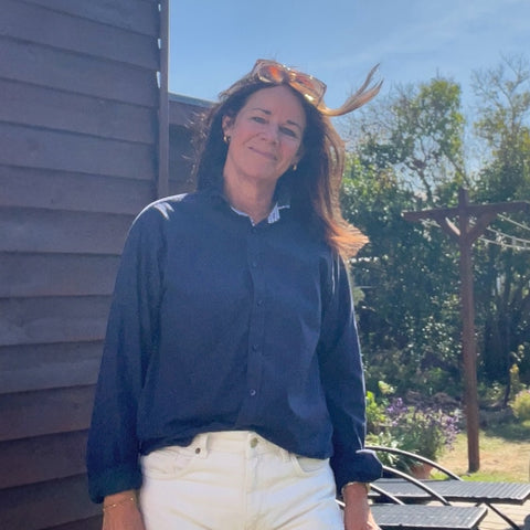 Upcyclet herreskjorte mørkeblå