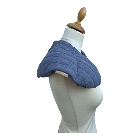 Varmepude til skuldre Quilt Økotex bomuld blå/grå